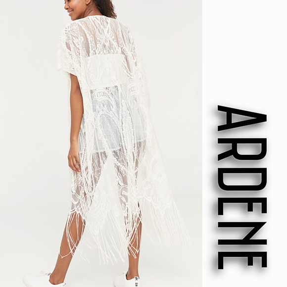 Ardene Tops - | Women's | White Lace Kimono | OS